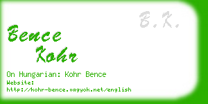 bence kohr business card